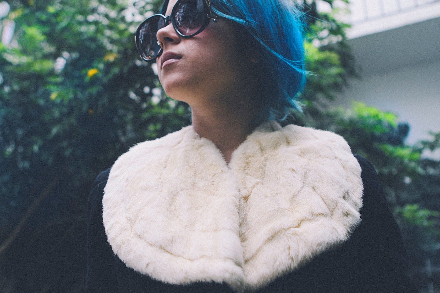 Vintage Black Jacket with Fur Collar, Young's Portland, OR
