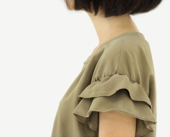 Women Dress Champagne Soft Cotton Dress Lace Dress
