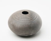Striped Ceramic Pot - Sawdust Fired