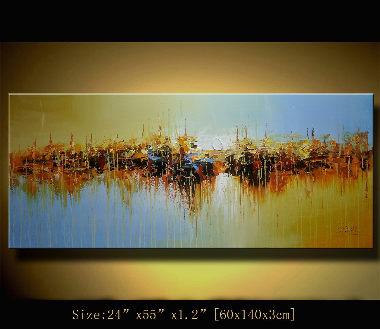 Original Abstract Painting, Modern Textured Painting,  Palette Knife, Home Decor, Painting Oil on Canvas  by Chen n010