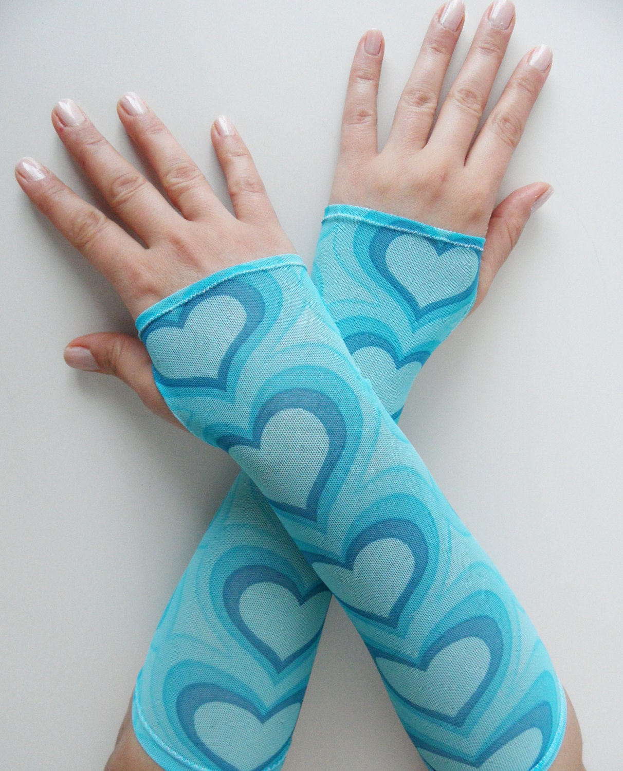 gloves, long fingerles gloves, Blue gloves, fingerles gloves, Valentine's day