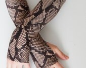 Long snake-like gloves, fingerless long jersey Gloves, Lolita, Tight Sleeve tattoos can be worn