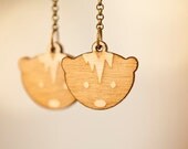 Skunk Earrings Lasercut Birch Wood - Lichi  - Woodland Creature Jewelry