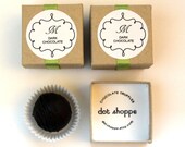 10 Custom Wedding Favors with Monogram Label and Chocolate Truffles///Rehearsal Dinner///Welcome Gifts