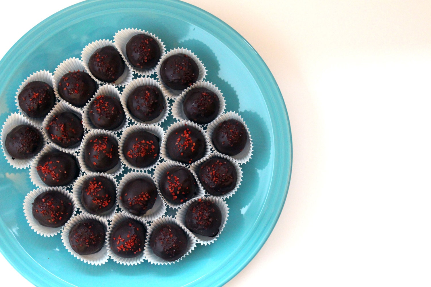 Eight///Fourth Pound Handmade Raspberry Dark Chocolate Truffles///Client Gift///Made in Portland OR