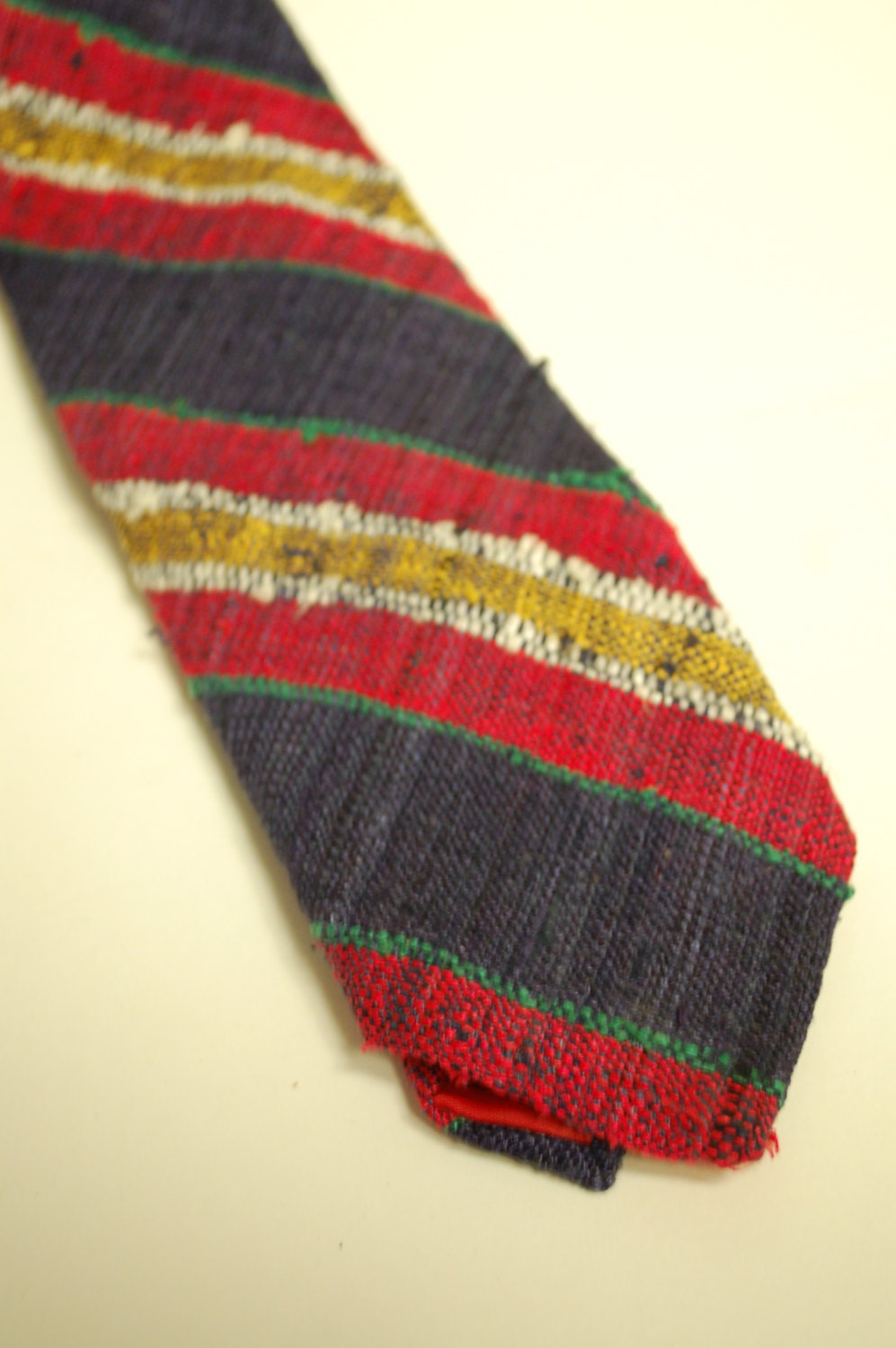 Vintage Retro Raw Silk Neck Tie Men's Business Fashion 70s B. Altman & Co. 100% Silk