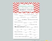 Wedding Advice Card - MAD LIBS (Chevron)