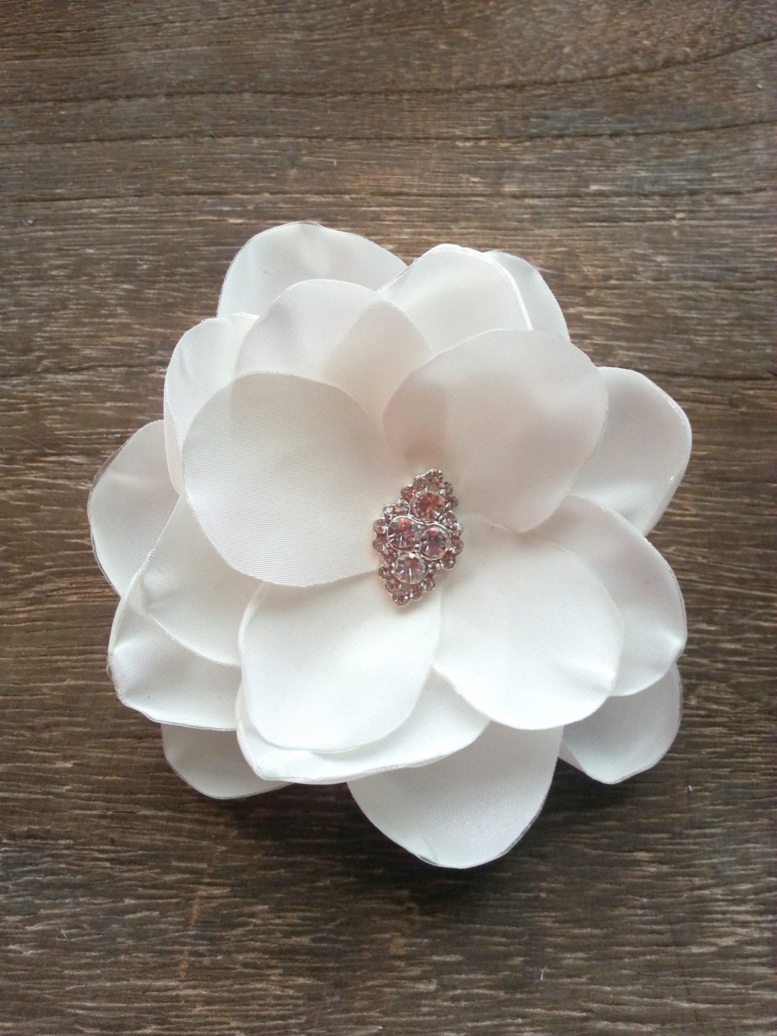 Bridal Clip - Silky Taffeta Flower Hairpiece