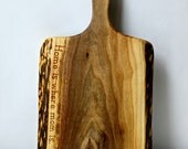 Live edge cutting board, perfect Mother's Day gift, personalize with a hand carved message, eco-friendly salvaged black walnut