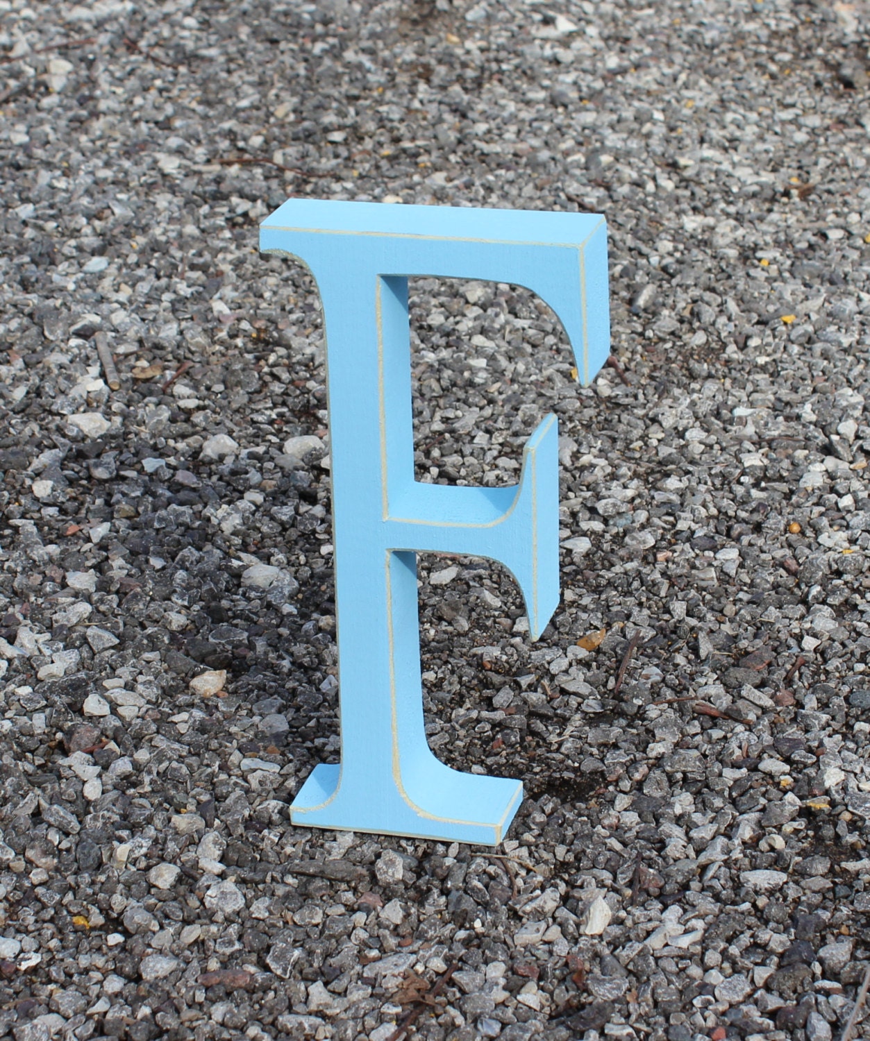 Wood Letters - Free Standing Distressed Wooden Letters - Alphabet Decor Letter F