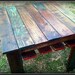 Custom Multi-Color Reclaimed Pallet Wood Side Table