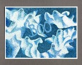 Halloween Ghost Card, Halloween Greeting Card, 5x7 Pointillism Matte Finish Print