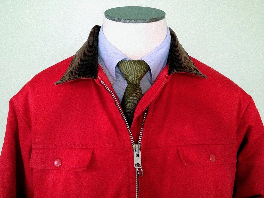 Vintage Men's Woolrich Red Hunting Parka Jacket -- L Large