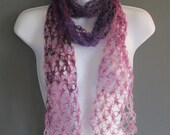 SUMMER SCARF in Shades of Purple. Love Knot Scarf. Made to order.