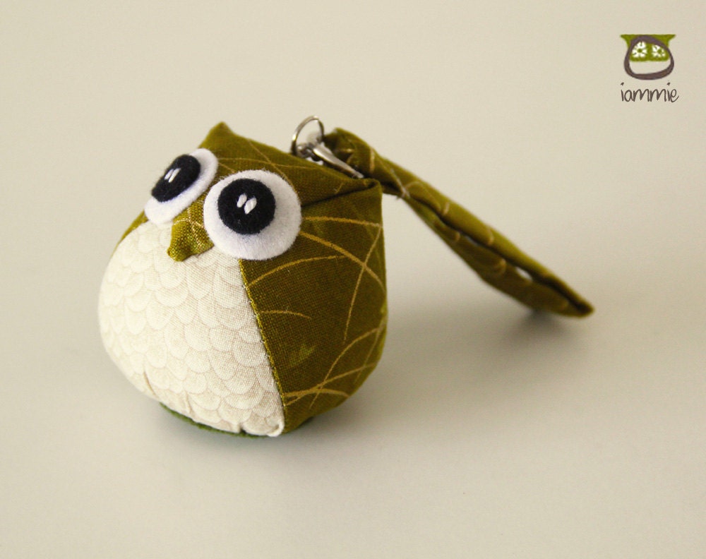 Autumn - Owl Doll with a Bag: owl plush, owl decor, little, mini, kid, cream, yellow, gold, brown, owl decoration, leaf
