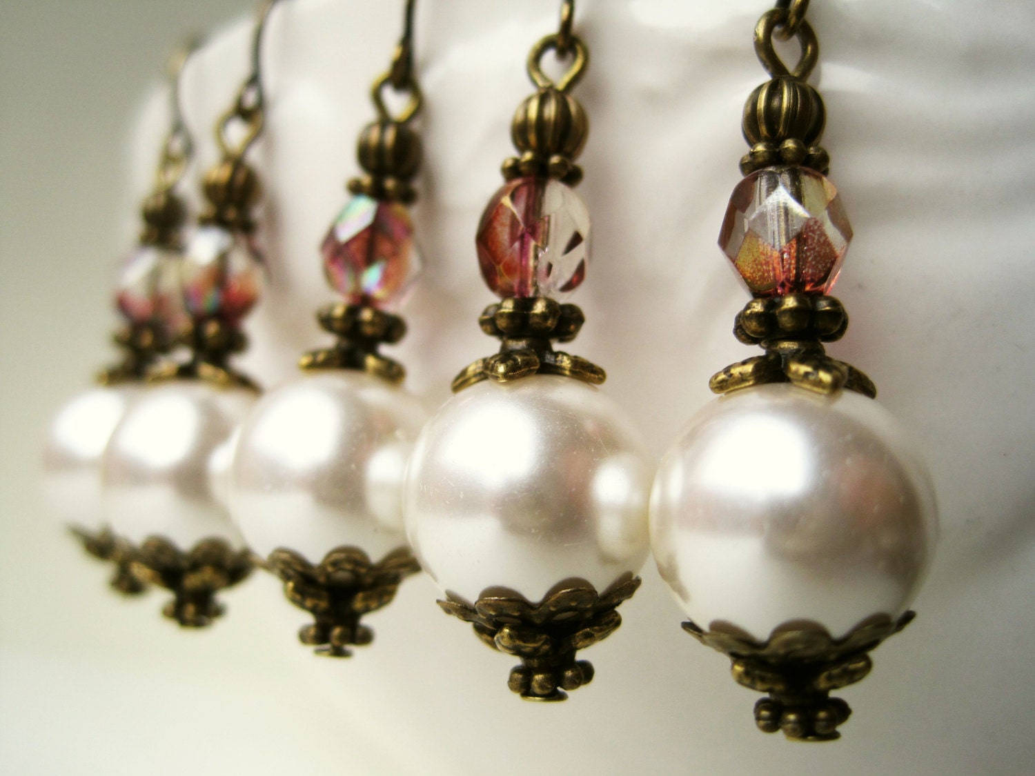 Ivory Pearl Earrings. Ivory Wedding Jewelry. Bridesmaid Earrings. Victorian Wedding Earrings. Neutral Cream Jewelry. Spring Accessories.