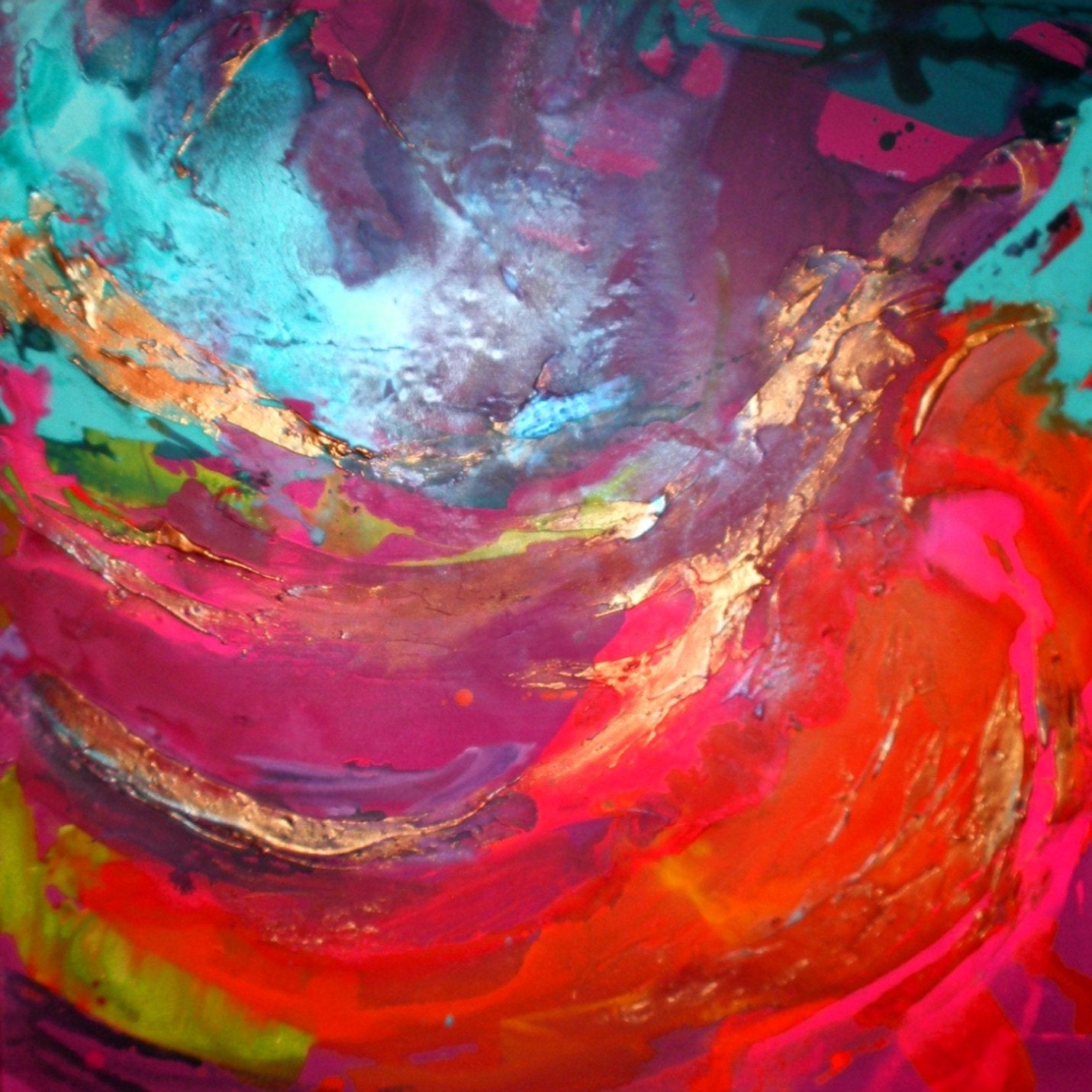 XL Original Art by Caroline Ashwood - Modern contemporary abstract painting on canvas - FREE SHIPPING