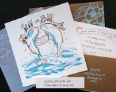 Custom, Hand-Drawn, Silkscreen and Letterpress Wedding Invitations