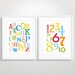 11x14 Alphabet and Numbers Posters, Nursery Decor, Discounted Set of 2
