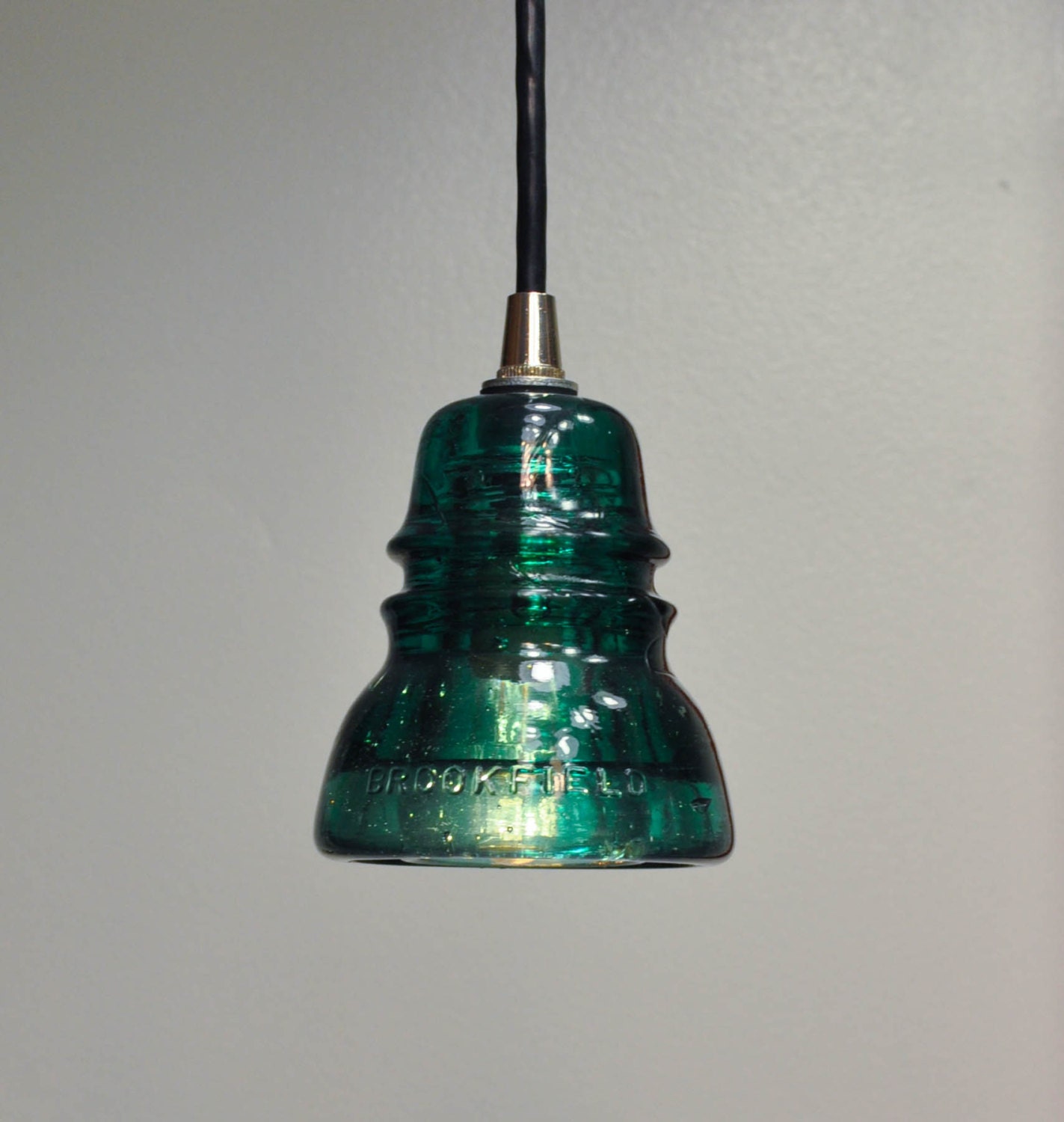 Green Brookfield Vintage Glass Insulator Pendant Lamp