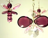 Butterfly Mobile, Crystal Mobile, Glass Mobile, Crystal Suncatcher, Glass Suncatcher, Butterfly Ornament, Purple Butterfly, Pink Butterfly