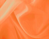 Orange Mirror Organza 100% Polyester 58/ 60" Wide Fabric By the Yard  - 1 yard