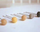 Hair accessories hair stick felt balls hair pin yellow and grey spring accessories