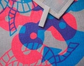 NEW Neon Pink and Baby Blue Love Anchor tea Towel In Linen