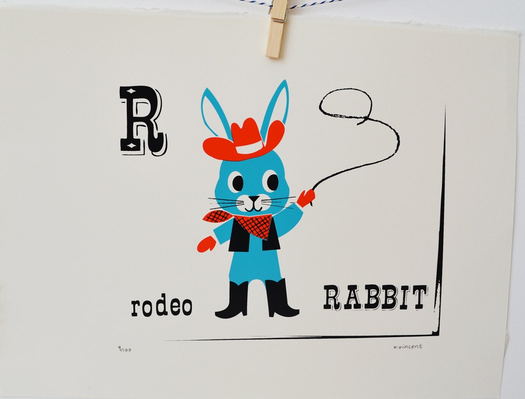Rodeo Rabbit Limited Edition Screen print