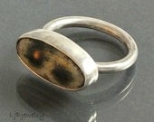 Sterling Silver Ring, Ocean Jasper Ring, Gemstone Ring, Cocktail Ring, Oval Stone Ring, Ring Size US 7, OOAK