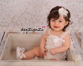 Hair Accessories-Baptism Headband-White-Pearls-Lace -Flower Headband-Wedding-Flowers for Hair-Bridesmaid-Flower Girl-Infant-Baby-Christening