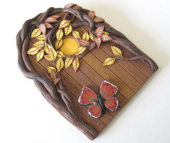 Forest Fairy Door with Butterfly