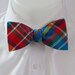 Plaid mens bowtie in bright blue ,yellow ,red,green and many more colours - self tie /freestyle