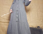 Wool Coat in Grey / Long Dress Coat Padded Coat Maxi Coat Jacket Long Jacket Winter Coat Women Coat - Custom/ plus size
