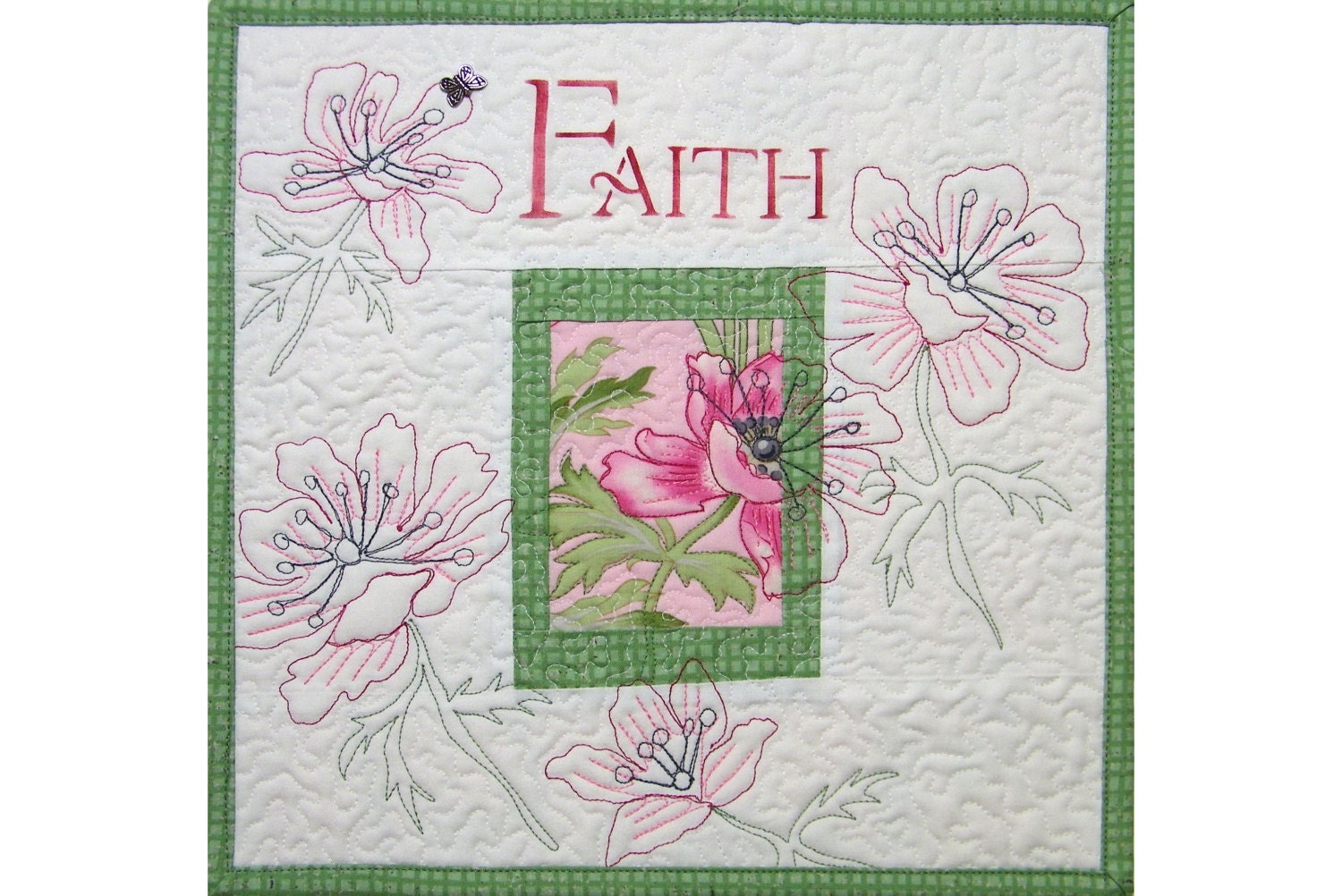 Faith Inspirational Word Quilt Wall Hanging Shabby Chic