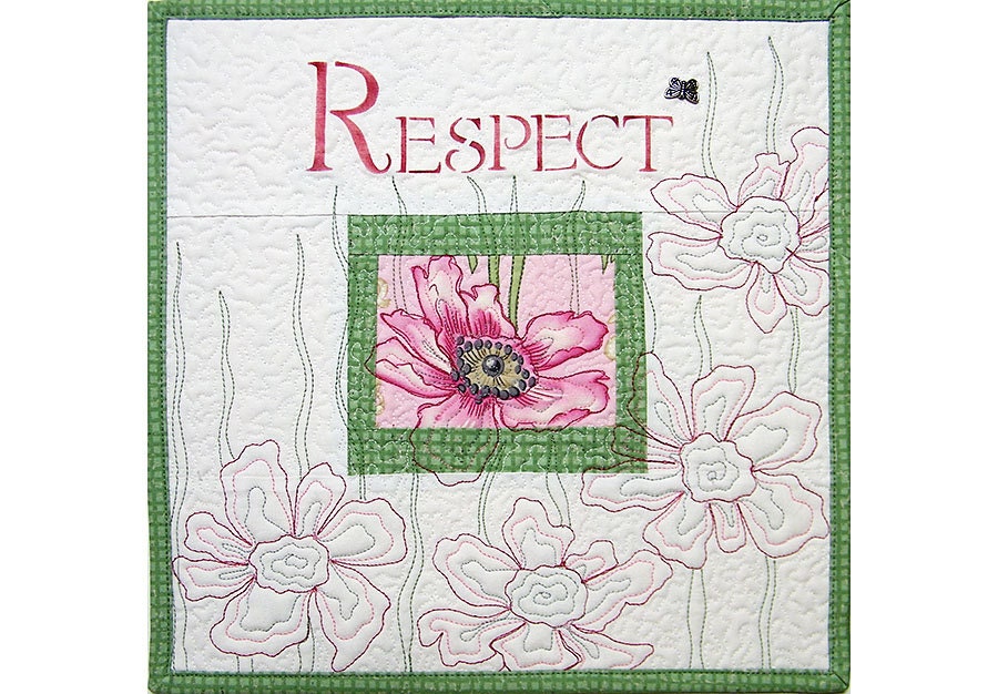 Respect Mini Flower Quilted Wall Hanging