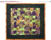 ON SALE Fiber Art Wall Hanging Quilt Patchwork Traditonal Wall Hanging