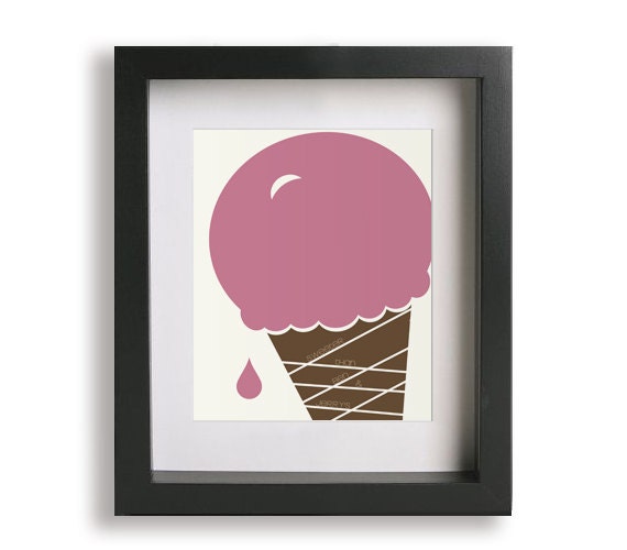 Vivrant Thing / Q Tip - Music Lyric Art Print - wall art, ice cream cone, sweets, pop art, hip hop, gift idea, pink, girls room decor