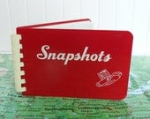 1950s Small Vinyl Snapshots Photo Album, Like New, Shiny Red, Spiral Bound - Vintage Travel Trailer Decor