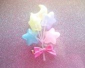 Pastel Moon and Star Balloons Hair Clip