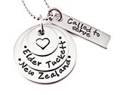 Personalized Missionary Mom Necklace - Hand Stamped Stainless Steel Missionary Necklace - Mission Calling - LDS - Called To Serve