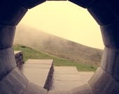 Mountain Through An Opening - 8x10 Print - landscape stone morning mist europe photograph
