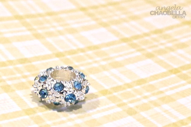 Baby Blue rhinestone charm made to fit European bracelet