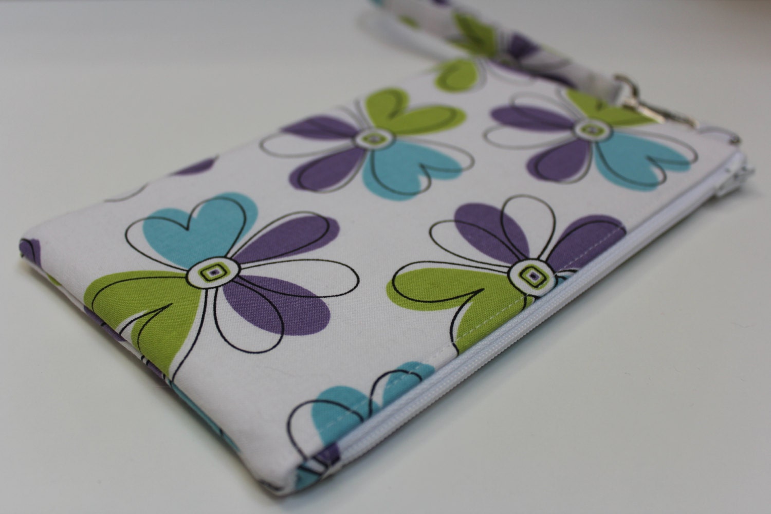 Small zip clutch wristlet padded purse wallet  cell phone case padded