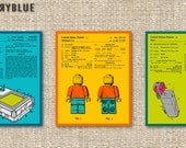 Any 3 Retro Patent Illustrations, (8x10) Art Prints, Colourful, Retro Historical Pop Artwork for the home wall decor