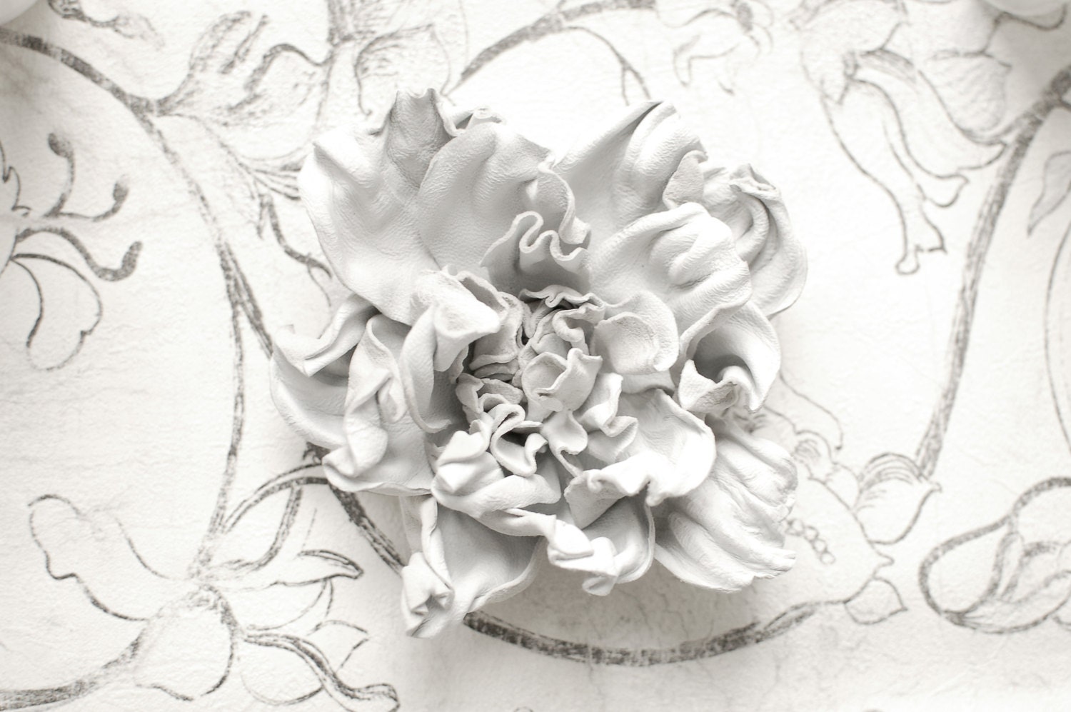 Handmade leather flower brooch/hair clip