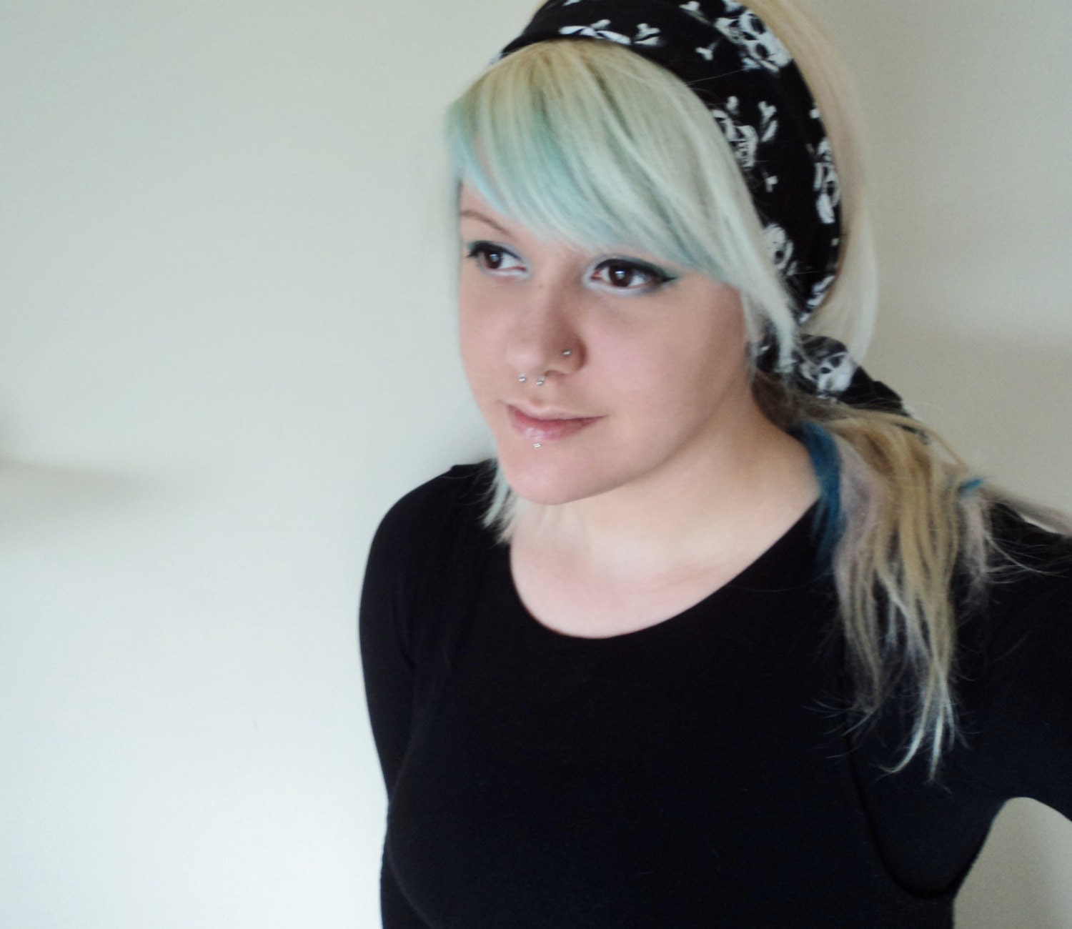 Skull print fabric headband bandana