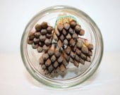 Jar pencils, pencil set, vintage mini wooden miniature pencils, office writing craft supplies pencil mini, glass jar