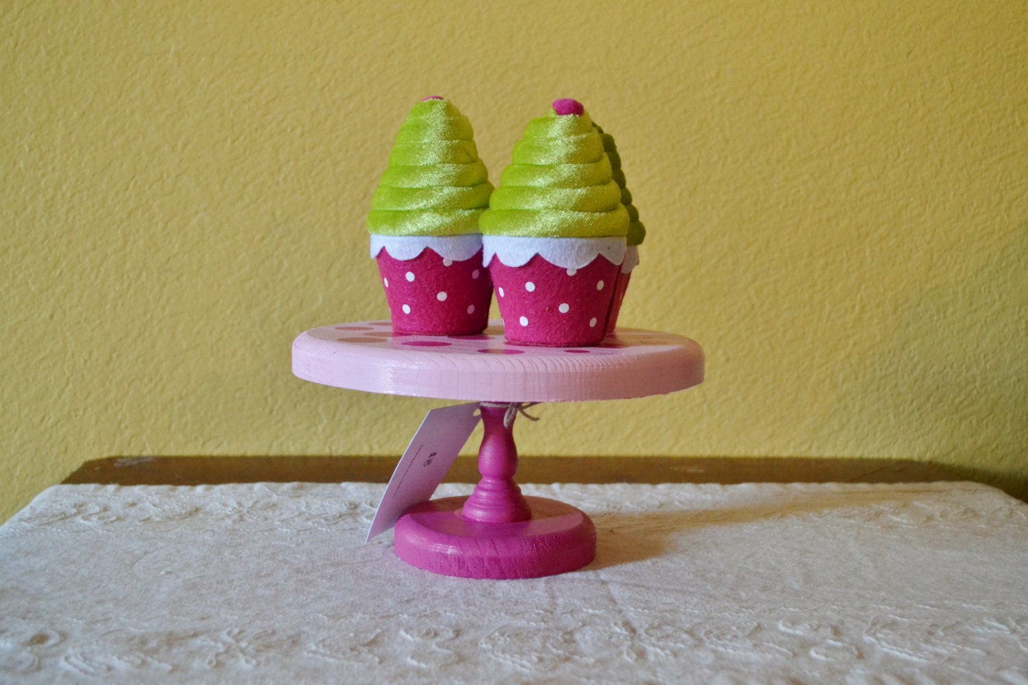 Pink Polka Dots Smash Cake Stand 8 inch