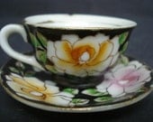 Miniature  Vintage Cup and Saucer  Occupied Japan  Unmarked  Floral  Teacup Set